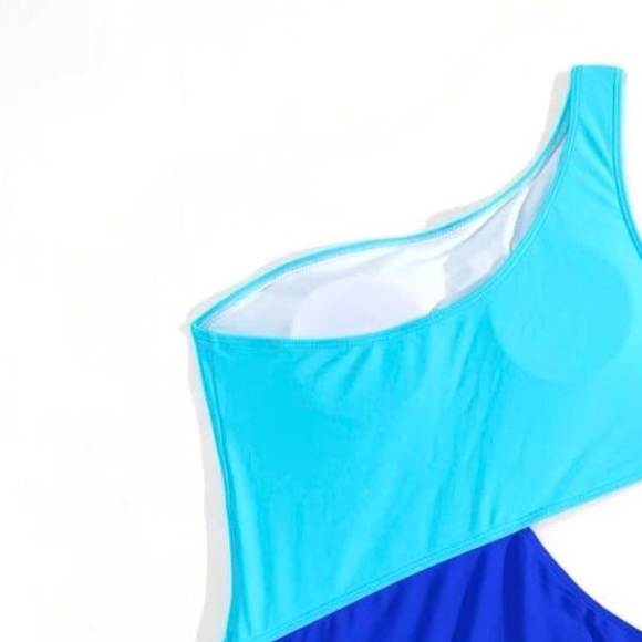 SweatyRocks Women's Bathing Suits One Shoulder Cutout One Piece Swimsuit Size L - Picture 7 of 9